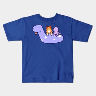 Pool Toy Tabby and Octopus Kids T-Shirt